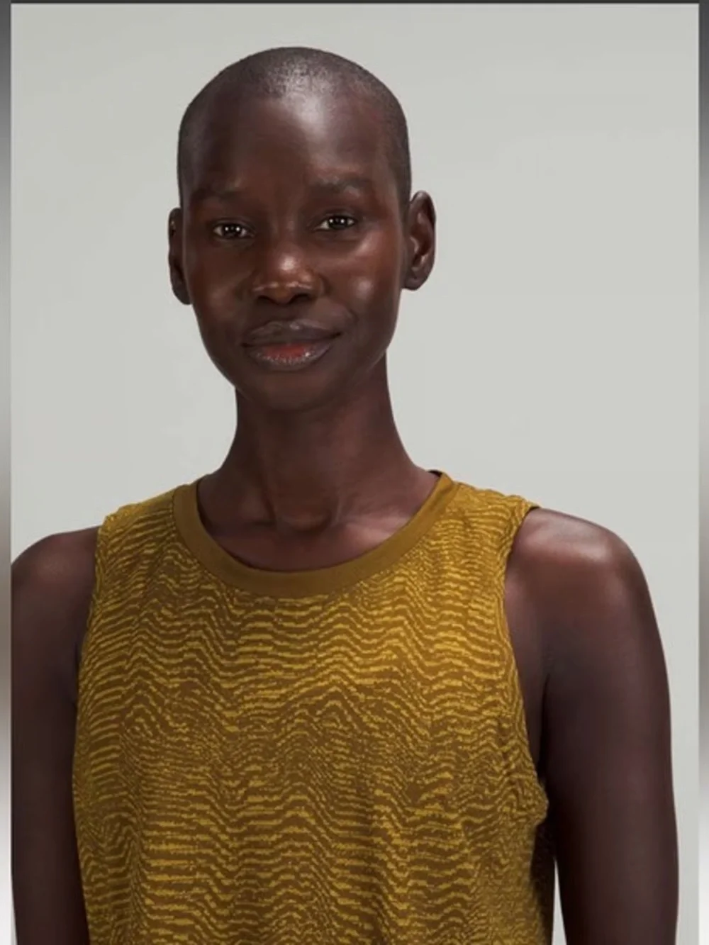 Lululemon Train To Be Crop Mesh Tank Top Ripple Wave in Auric Gold